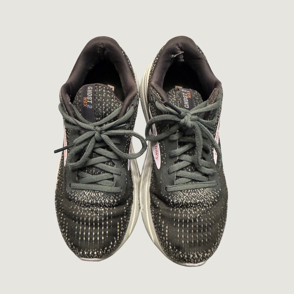 Brooks Ghost Max 2 Running Shoes Womens 6.5 Wide D Black Grey 1204201D005